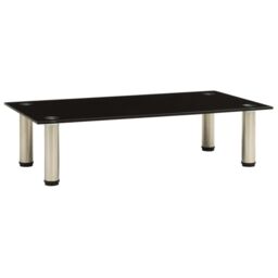 Berkfield Home TV Stand Black 60x35x17 cm Tempered Glass - Size: 60 x 35 x 17 cm