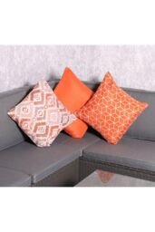 Royalcraft Pair of Outdoor Garden Sofa Chair Furniture Scatter Cushions in Orange - thumbnail 5