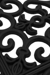 JVL Lexi Wrought Iron Effect Rubber Door Mat & Patio Mat Set in Black - Size: 45 cm x 120 cm - thumbnail 4