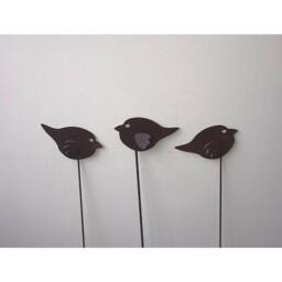Poppyforge 3 Birds on A Stake (Set of 3) - Traditional Forge Hand Made in Copper - thumbnail 2
