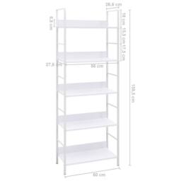 Berkfield Home 5-Layer Book Shelf White 60x27.6x158.5 cm Engineered Wood - thumbnail 7