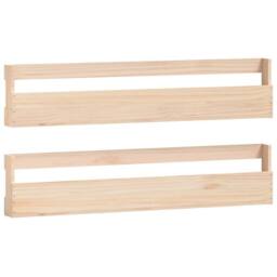 Berkfield Home Wall-mounted Shoe Racks 2 pcs 110x9x23 cm Solid Wood Pine in Light Tan - Size: 110 x 9 x 23 cm - thumbnail 3
