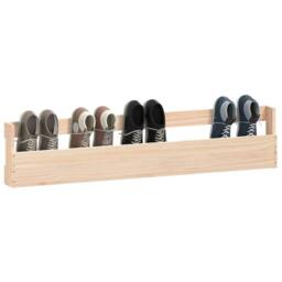 Berkfield Home Wall-mounted Shoe Racks 2 pcs 110x9x23 cm Solid Wood Pine in Light Tan - Size: 110 x 9 x 23 cm - thumbnail 4