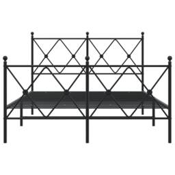 Berkfield Home Metal Bed Frame without Mattress with Footboard Black 120x190cm - Size: 120x190 cm - thumbnail 4