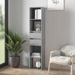 Berkfield Home Book Cabinet Grey Sonoma 36x30x171 cm Engineered Wood - Size: 36 x 30 x 171 cm - thumbnail 1