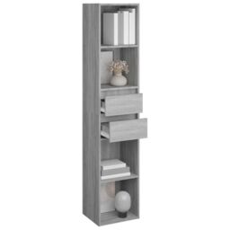 Berkfield Home Book Cabinet Grey Sonoma 36x30x171 cm Engineered Wood - Size: 36 x 30 x 171 cm - thumbnail 6