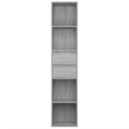 Berkfield Home Book Cabinet Grey Sonoma 36x30x171 cm Engineered Wood - Size: 36 x 30 x 171 cm - thumbnail 3