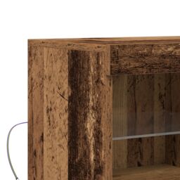 Berkfield Home Sideboard with LED Lights Old Wood 81x37x67 cm in Brown - Size: 81 x 37 x 67 cm - thumbnail 8