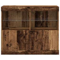 Berkfield Home Sideboard with LED Lights Old Wood 81x37x67 cm in Brown - Size: 81 x 37 x 67 cm - thumbnail 6