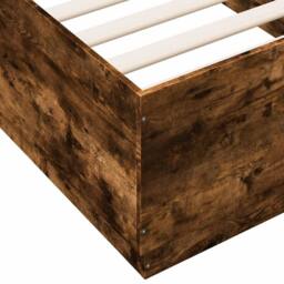 Berkfield Home Durable Bed Frame with LED without Mattress Smoked Oak 75x190 cm in Brown - Size: Small Single - thumbnail 9