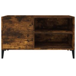 Berkfield Home Record Cabinet Smoked Oak 84.5x38x48 cm Engineered Wood in Brown - thumbnail 5
