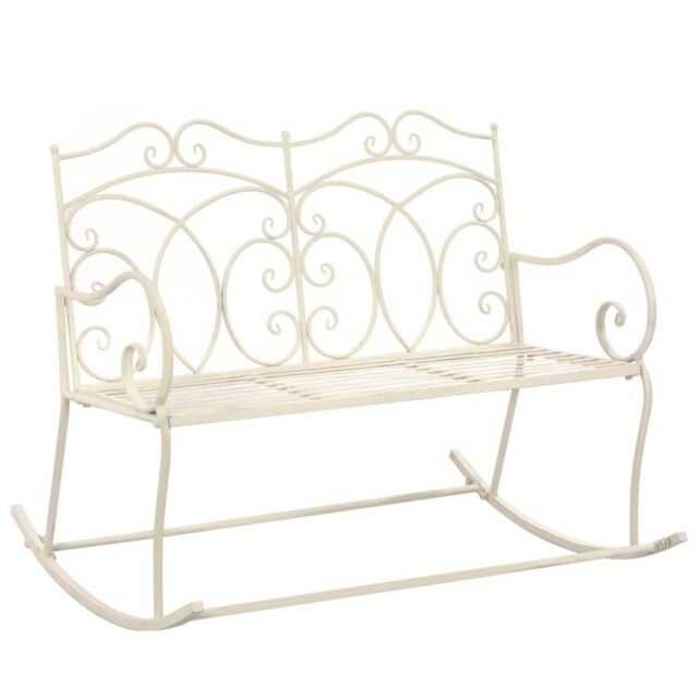 Berkfield Home Garden Bench 104 cm Iron Antique White - image 1