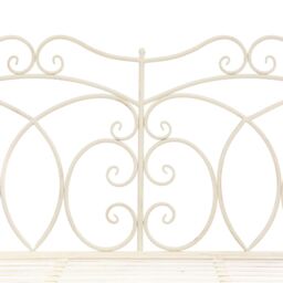 Berkfield Home Garden Bench 104 cm Iron Antique White - thumbnail 4