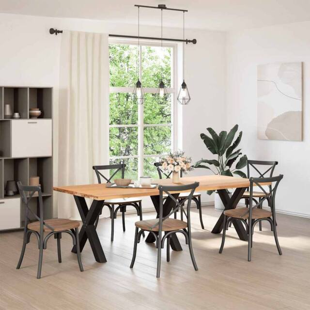 Berkfield Home Dining Table Legs X-Shaped 3 pcs Black 80x(72-73) cm Steel - image 1
