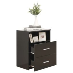 Berkfield Home Bed Cabinet Black 50x32x60 cm - Size: 50 x 32 x 60 cm - thumbnail 4