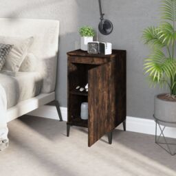 Berkfield Home Bedside Cabinets 2 pcs Smoked Oak 40x35x70 cm Engineered Wood in Brown - Size: 40 x 35 x 70 cm - thumbnail 3