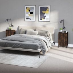 Berkfield Home Bedside Cabinets 2 pcs Smoked Oak 40x35x70 cm Engineered Wood in Brown - Size: 40 x 35 x 70 cm - thumbnail 1