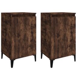 Berkfield Home Bedside Cabinets 2 pcs Smoked Oak 40x35x70 cm Engineered Wood in Brown - Size: 40 x 35 x 70 cm - thumbnail 2