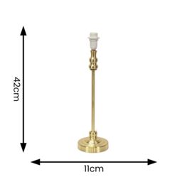 ValueLights Maggie Metal Candlestick Slim Table Lamp Base in Gold - thumbnail 4
