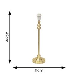 ValueLights Maggie Metal Candlestick Slim Table Lamp Base in Gold - thumbnail 7