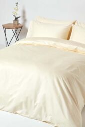 Homescapes Egyptian Cotton Flat Sheet 1000 Thread Count in Cream - Size: Single Flat - thumbnail 4