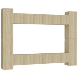 Berkfield Home 10 Piece TV Cabinet Set Sonoma Oak Engineered Wood in Brown - thumbnail 2