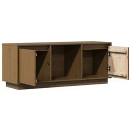 Berkfield Home TV Cabinet Honey Brown 110.5x35x44 cm Solid Wood Pine - thumbnail 6