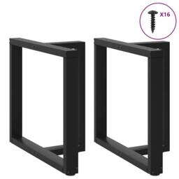 Berkfield Home Modern Dining Table Legs T-Shaped¬†2 pcs Black 70x35x(72-73) cm Steel - thumbnail 4