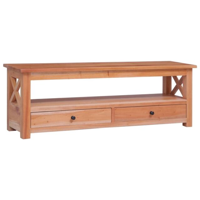 Berkfield Home TV Cabinet 120x30x40 cm Solid Mahogany Wood in Brown - Size: 120 x 30 x 40 cm - image 1