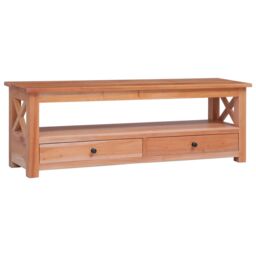 Berkfield Home TV Cabinet 120x30x40 cm Solid Mahogany Wood in Brown - Size: 120 x 30 x 40 cm - thumbnail 1