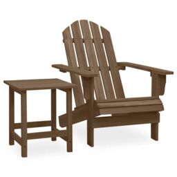Berkfield Home Garden Adirondack Chair with Table Solid Fir Wood Brown