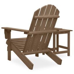 Berkfield Home Garden Adirondack Chair with Table Solid Fir Wood Brown - thumbnail 4