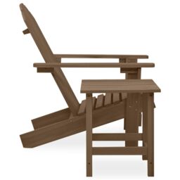 Berkfield Home Garden Adirondack Chair with Table Solid Fir Wood Brown - thumbnail 3