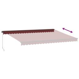 Berkfield Home Manual Retractable Awning Burgundy 500x350 cm in Black - thumbnail 5