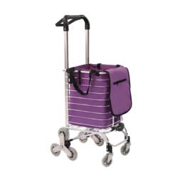 Havendro Folding Shopping Trolley Cart with Wheels Foldable Basket in Purple - thumbnail 1