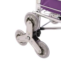 Havendro Folding Shopping Trolley Cart with Wheels Foldable Basket in Purple - thumbnail 4