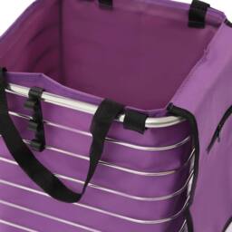 Havendro Folding Shopping Trolley Cart with Wheels Foldable Basket in Purple - thumbnail 5