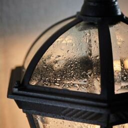 Loops 2 PACK IP44 Outdoor Wall Lamp Matt Black & Glass Traditional Lantern Porch Path - thumbnail 4