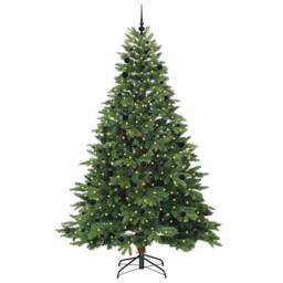 Berkfield Home Artificial Christmas Tree with 300 LEDs Green 240 cm PE & PVC - thumbnail 3