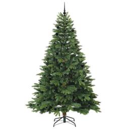 Berkfield Home Artificial Christmas Tree with 300 LEDs Green 240 cm PE & PVC - thumbnail 4