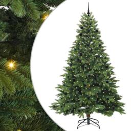 Berkfield Home Artificial Christmas Tree with 300 LEDs Green 240 cm PE & PVC - thumbnail 2