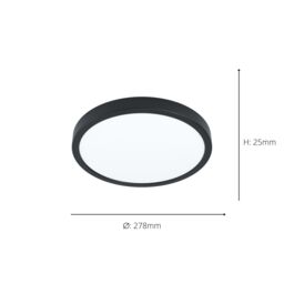 Eglo Fueva 6-Z Smart Control RGB IP44 Plastic Ceiling Light, 27.8cm Black - thumbnail 4