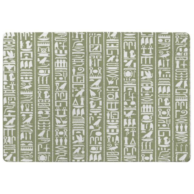 Benjamin Tate Design Egyptian Hieroglyphic Decorative Background Designer Rug in Natural - Size: Large - image 1