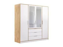 Vente-unique Corner Wardrobe With 6 Doors & 3 Drawers - With Mirrors - W302/311 in Light Oak - thumbnail 5