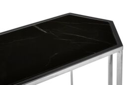 Orsina Silver Frame Console Table With Black Marble Top, Satinless Steel Hallway Table, Center Table, Spacious Table - thumbnail 5