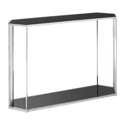 Orsina Silver Frame Console Table With Black Marble Top, Satinless Steel Hallway Table, Center Table, Spacious Table - thumbnail 6