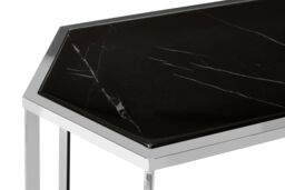 Orsina Silver Frame Console Table With Black Marble Top, Satinless Steel Hallway Table, Center Table, Spacious Table - thumbnail 4