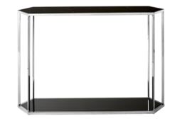Orsina Silver Frame Console Table With Black Marble Top, Satinless Steel Hallway Table, Center Table, Spacious Table - thumbnail 2