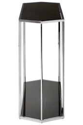 Orsina Silver Frame Console Table With Black Marble Top, Satinless Steel Hallway Table, Center Table, Spacious Table - thumbnail 3