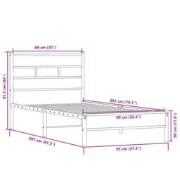Berkfield Home Elegant Bed Frame without Mattress Sonoma Oak 90x200 cm Engineere in Brown - thumbnail 9